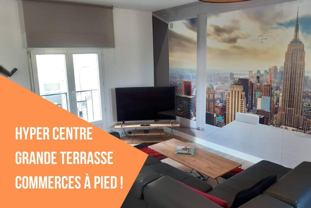 Appartement Renove Le New-York En Centre Ville - Terrasse Et Parking - Non Climatise La Roche-Chalais Екстериор снимка